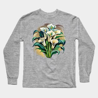 Calla Lilies Ink wash painting Long Sleeve T-Shirt